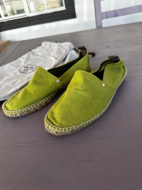 Hermes Men\'s  Espadrilles in Green Canvas Size 42